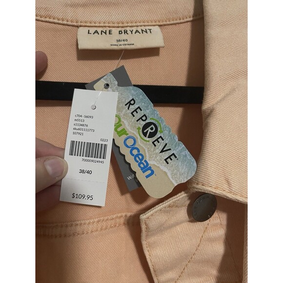 NWT Lane Bryant Pink Denim Jacket Size 38/40 - Picture 4 of 7